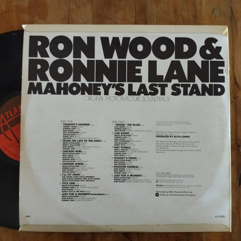 Ron Wood & Ronnie Lane - Mahoney's Last Stand OST (RSA VG)
