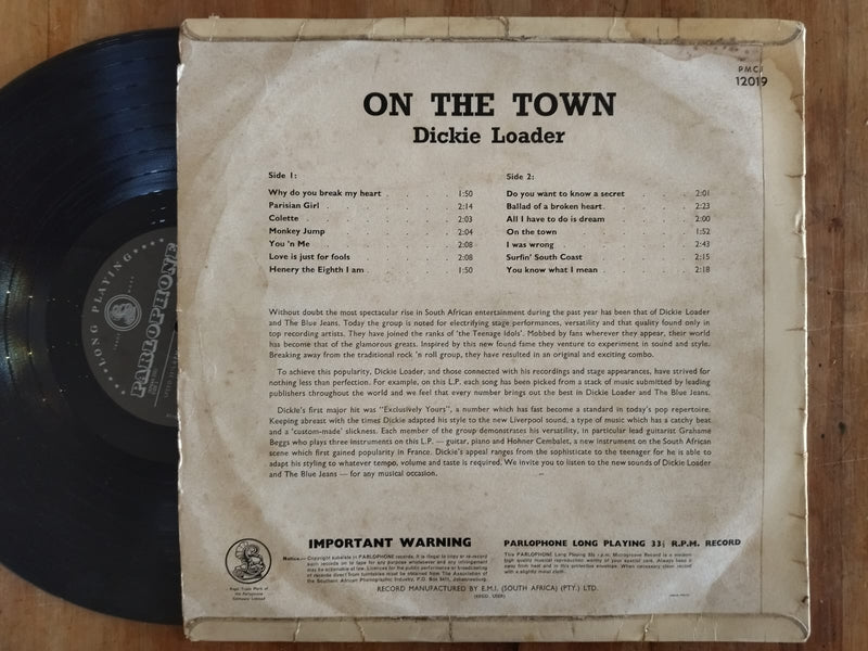 Dickie Loader & The Blue Jeans - On The Town (RSA VG-)