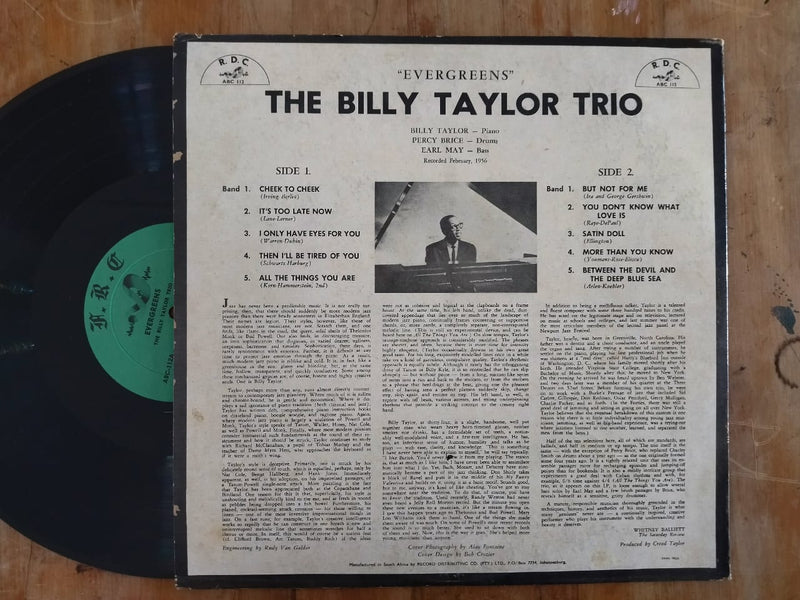 Billy Taylor - Evergreens (RSA VG)