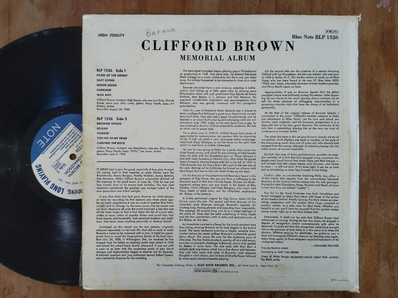 Clifford Brown – Memorial Album (France VG-)