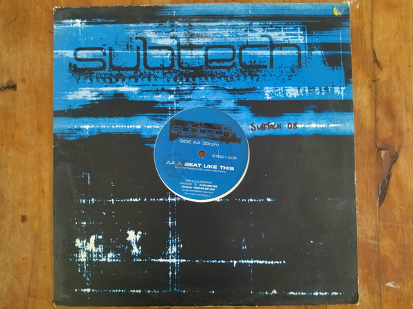 Subtech – Subtech Subtech / A Beat Like This 12" (UK VG)