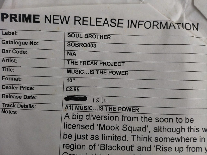 The Freak Project – Music... Is The Power 12" (UK VG)