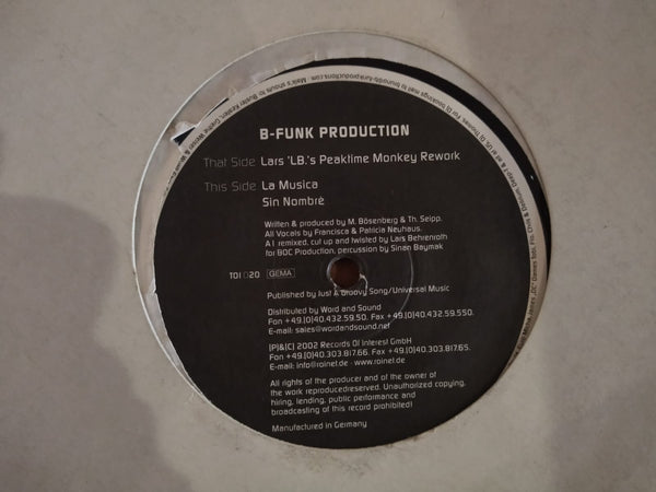 B-Funk Production – La Musica Sin Nombrè 12" (UK VG)