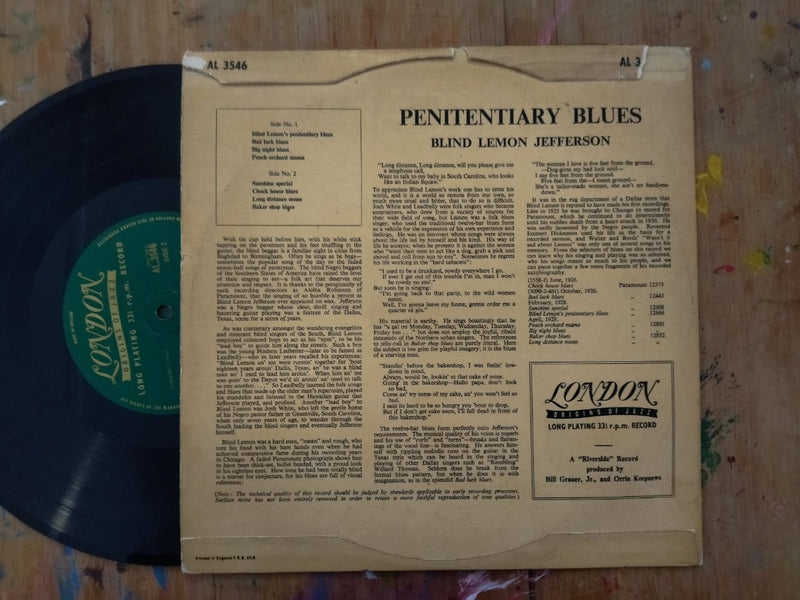 Blind Lemon Jefferson - Penitentiary Blues 10 (UK VG)