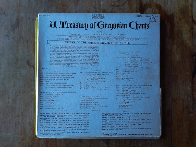 VA -  A Treasury Of Gregorian Chants (USA VG+) 4LP