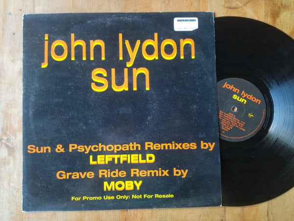 John Lydon - Sun 12" (UK VG+) Leftfield / Moby Mixes