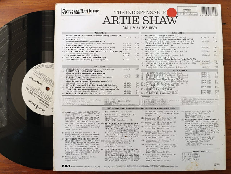 Artie Shaw - The Indispensable Artie Shaw Volumes 1 & 2 (Germany VG) 2LP Gatefold