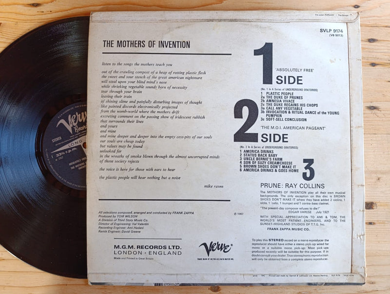 The Mothers Of Invention – Absolutely Free (UK VG-) 1st