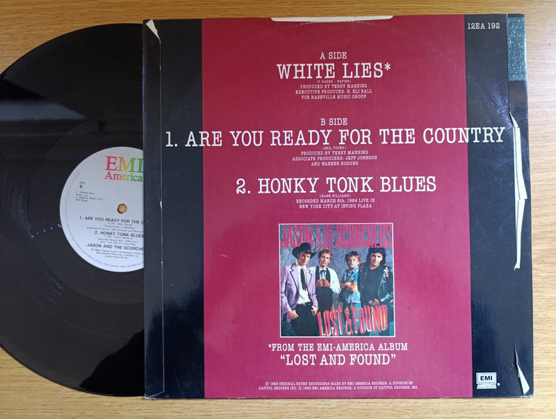 Jason And The Scorchers - White Lies 12" (UK VG+)