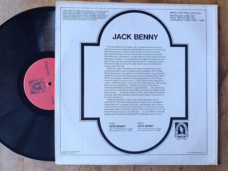 Jack Benny - Original Radio Broadcast (USA VG+)