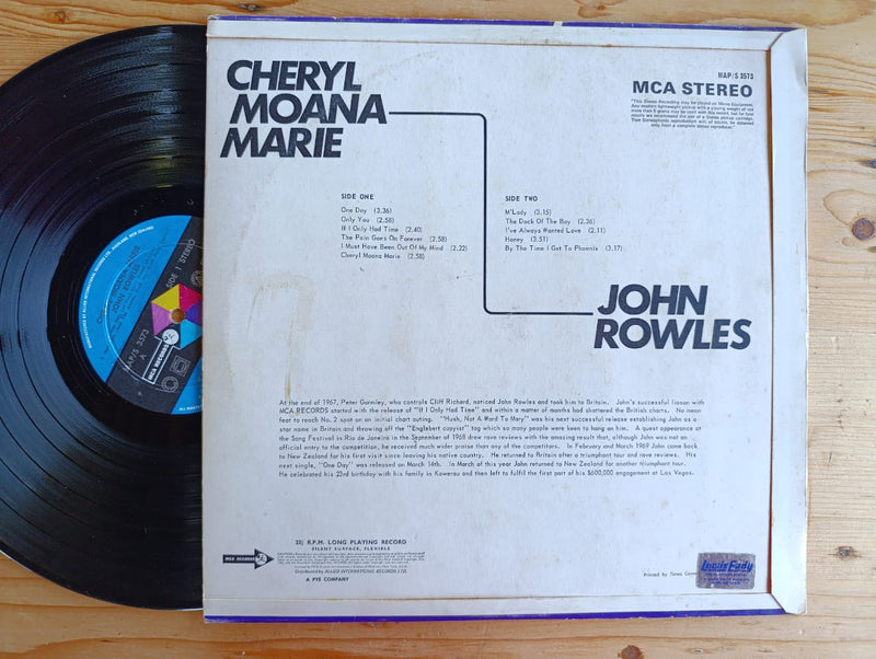 John Rowles - Cheryl Moana Marie (New Zealand VG)