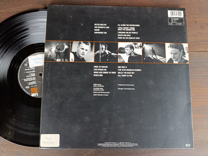 U2 - Rattles And Hum (Germany VG) 2LP Gatefold