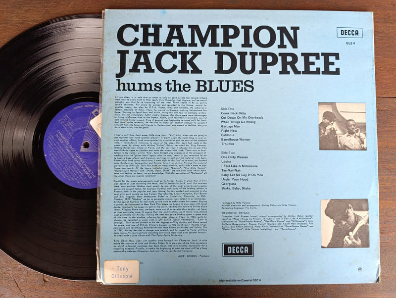 Champion Jack Dupree - Hums The Blues (RSA VG+)