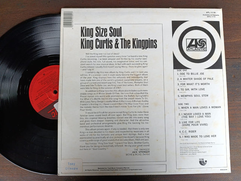 King Curtis & The Kingpins – King Size Soul (RSA VG)