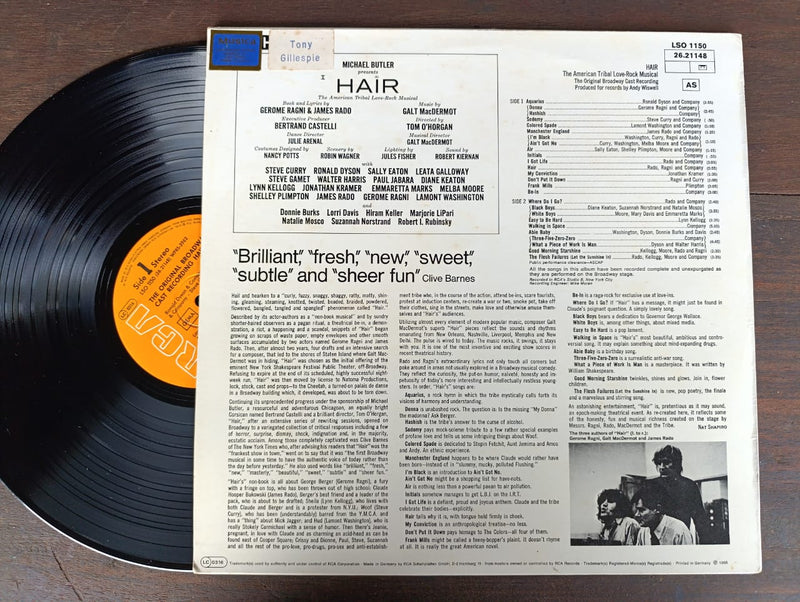 Hair (The American Tribal Love-Rock Musical) (Germany VG+)