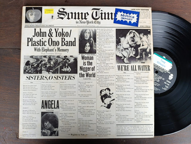 John & Yoko / Plastic Ono Band With Elephant's Memory And Invisible Strings – Some Time In New York City (UK VG) 2LP Gatefold