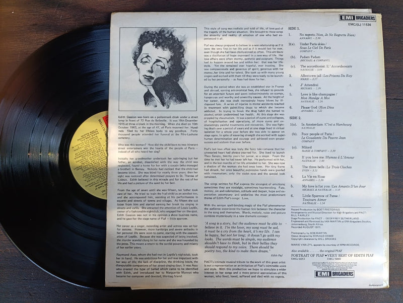 Edith Piaf No Regrets OST (RSA VG+)