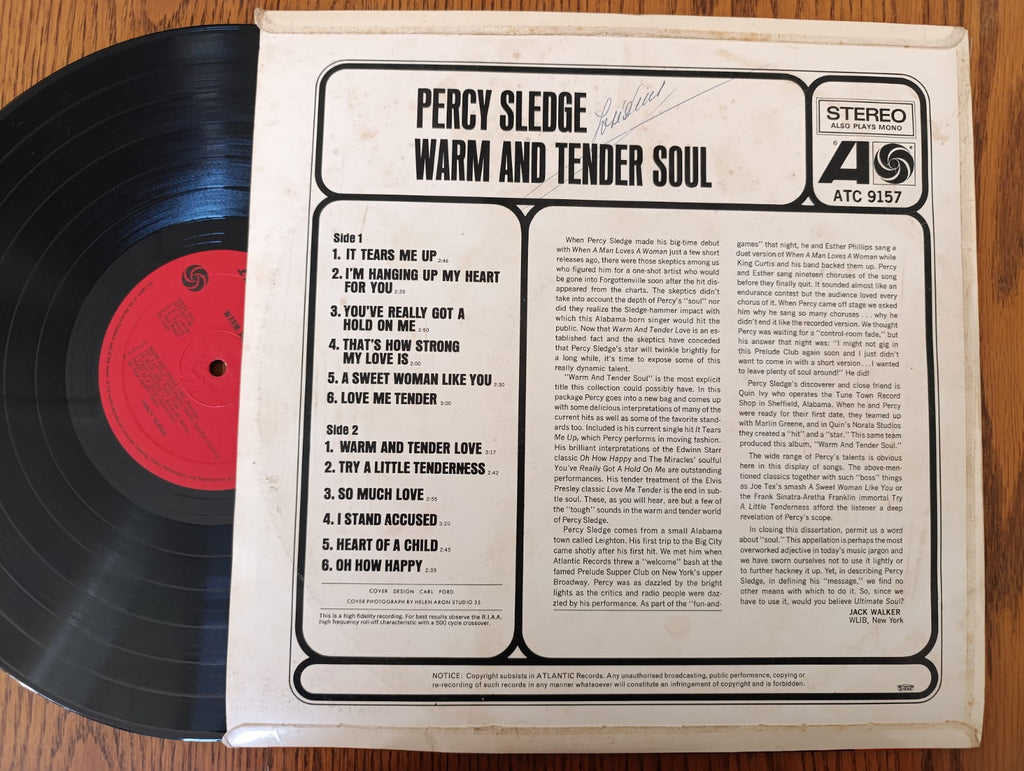 Percy Sledge - Warm And Tender (RSA VG-) – Khaya Records