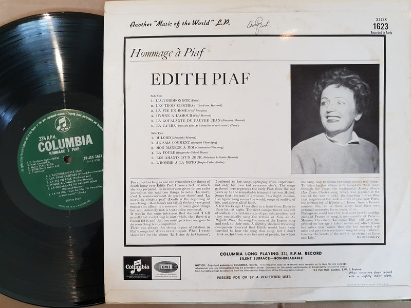 Edith Piaf - Hommage A Piaf (RSA VG+)