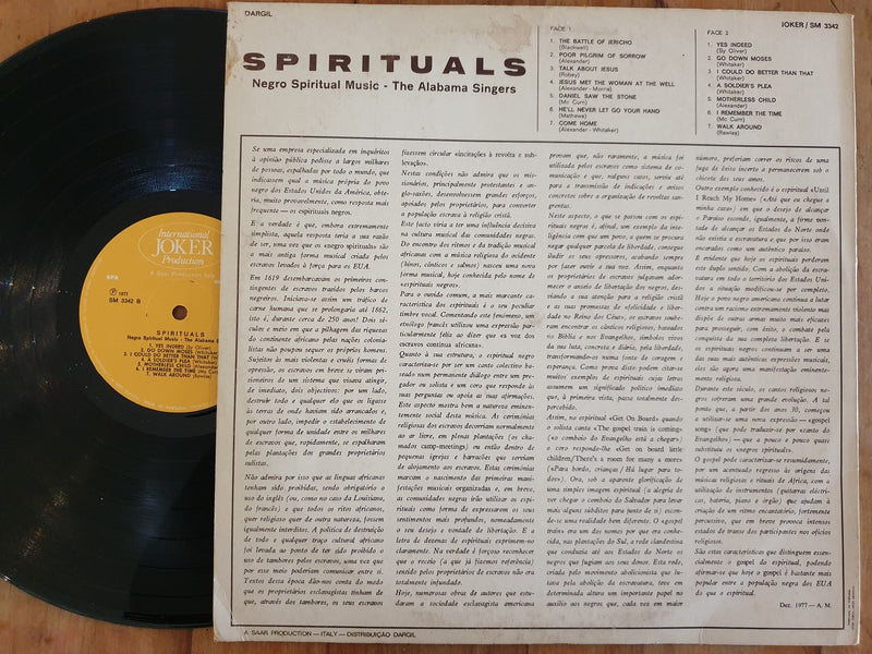 The Alabama Singers – Spirituals: Negro Spiritual Music (Portugal VG+)