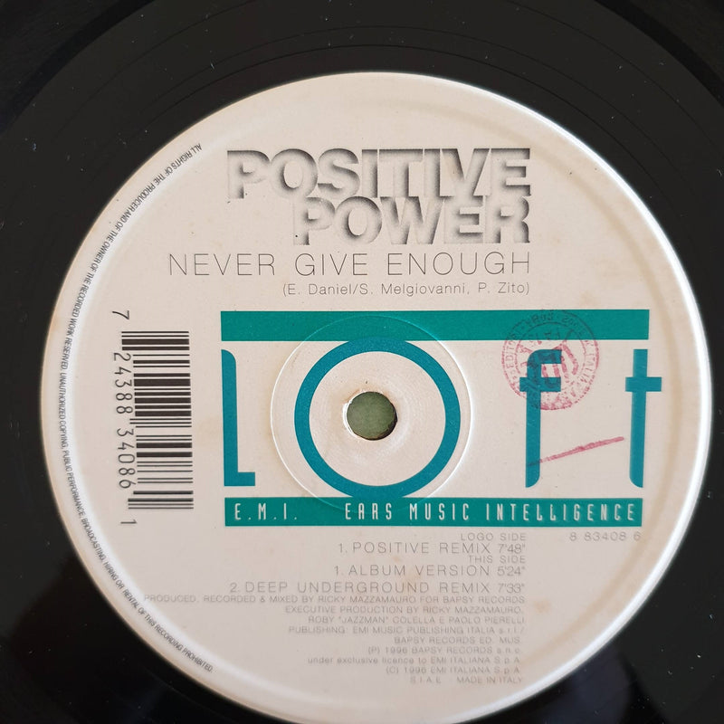 Positive Power – Never Give Enough 12" (Italy VG)