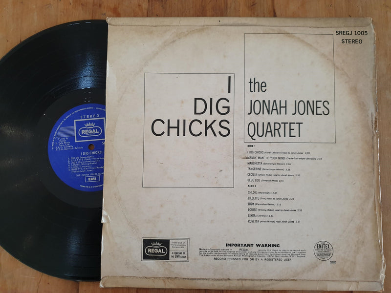 The Jonah Jones Quartet – I Dig Chicks (RSA VG)