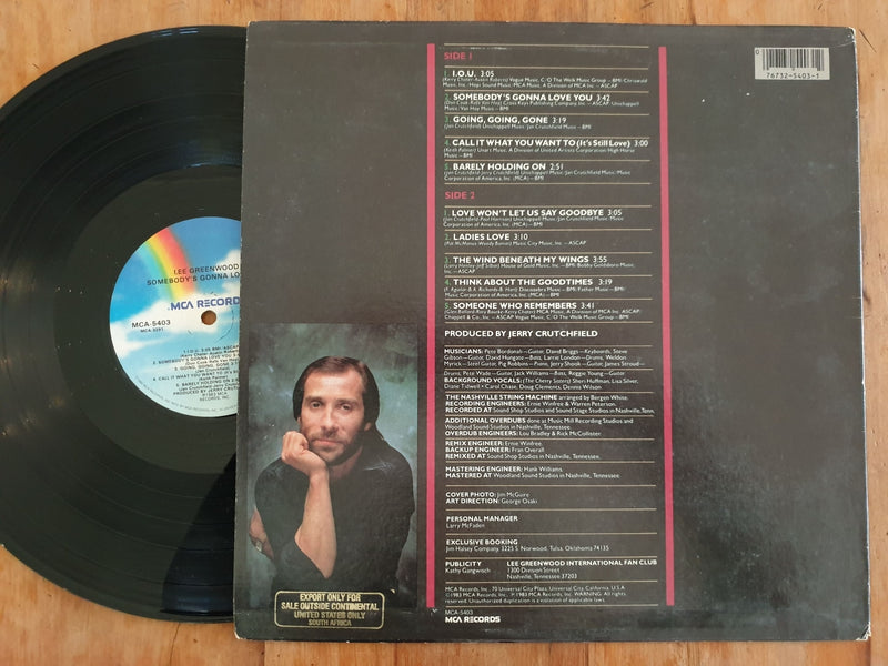 Lee Greenwood – Somebody's Gonna Love You (USA VG+)