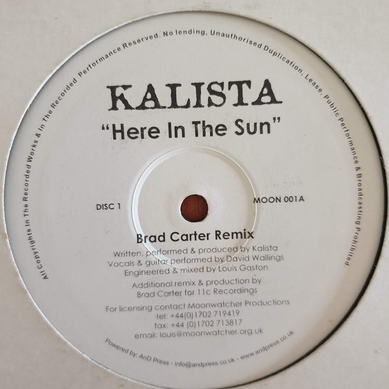 Kalista – Here In The Sun (UK VG+) 12"