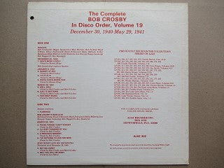 Bob Crosby | The Complete Bob Crosby In Disco Order Vol. 19 (USA EX)