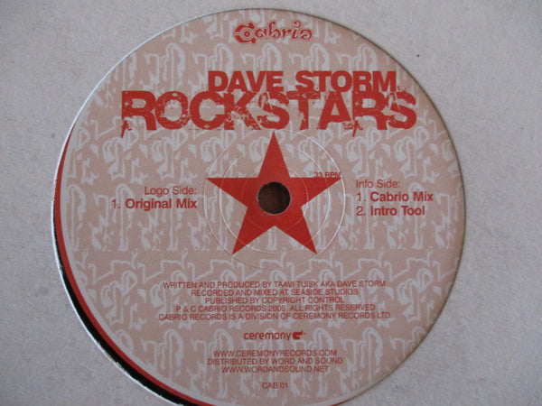Dave Storm – Rockstars 12" (UK VG+)