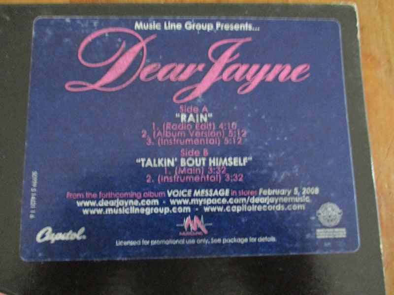 Dear Jayne – Rain / Talkin' Bout Himself 12" (USA VG+)