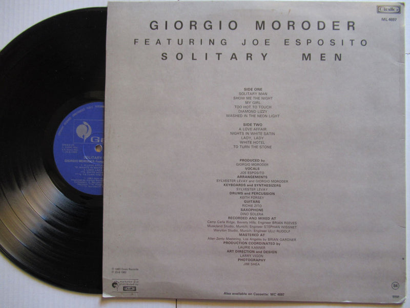 Giorgio Moroder Featuring Joe Esposito | Solitary Men (RSA VG+)