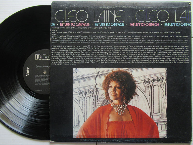 Cleo Laine | Return To Carnegie (USA VG)