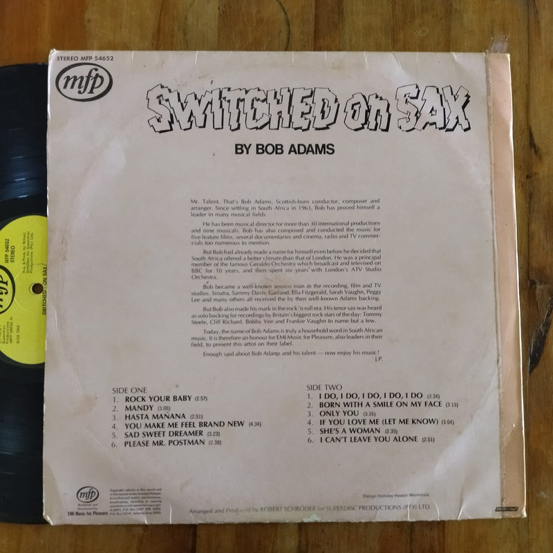 Bob Adams – Switched On Sax (RSA VG)