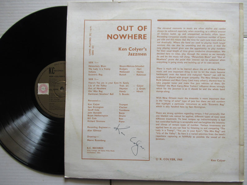 Ken Colyer's Jazzmen | Out Of Nowhere (UK VG+)