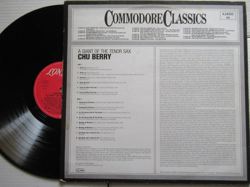 Chu Berry – A Giant Of The Tenor Sax 1938 And 1941 (Germany VG+)