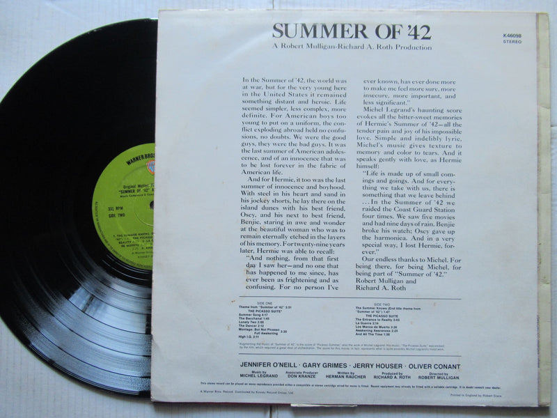 Michel Legrand | Summer Of '42 (UK VG)