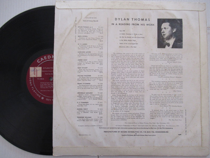 Dylan Thomas – Volume 1 - Selections From The Writings Of Dylan Thomas Read By The Poet (RSA VG)