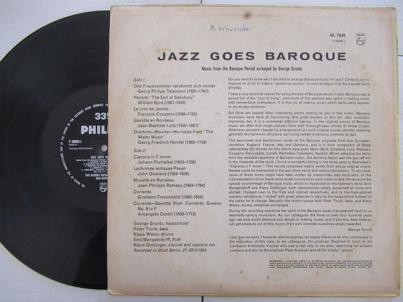 George Gruntz | Jazz Goes Baroque (UK VG)