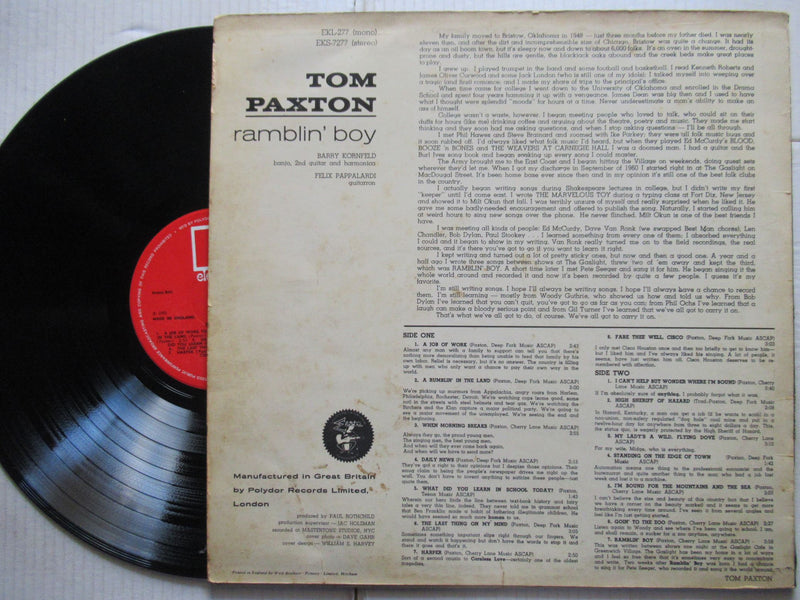 Tom Paxton | Ramblin' Boy (UK VG)