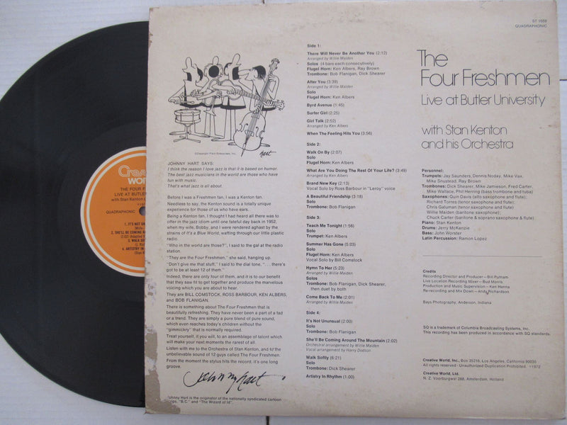 The Four Freshmen | Live At Butler University With Stan Kenton And His Orchestra | USA | VG+ 2 LP Gatefold