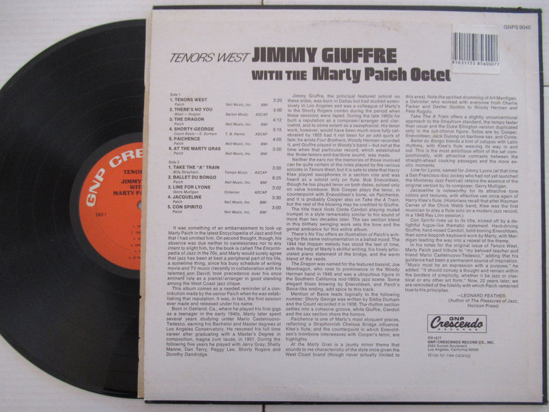 Jimmy Giuffre With The Marty Paich Octet | Tenors West (USA VG+)
