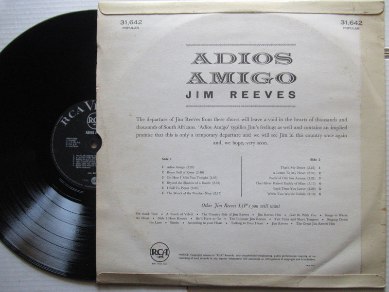 Jim Reeves | Adios Amigo (RSA VG)