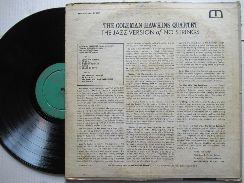 The Coleman Hawkins Quartet - Play The Jazz Version Of No Strings (USA VG)