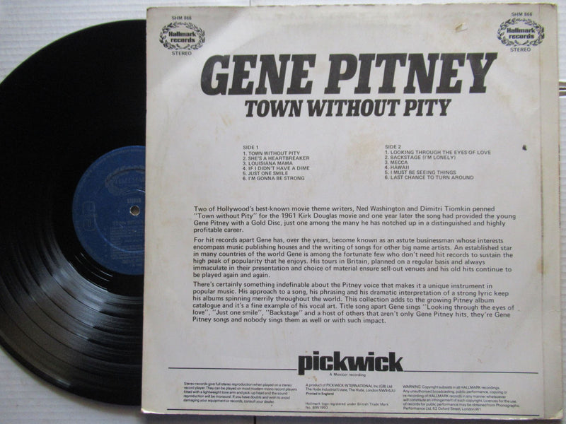 Gene Pitney | Town Without Pity (UK VG)