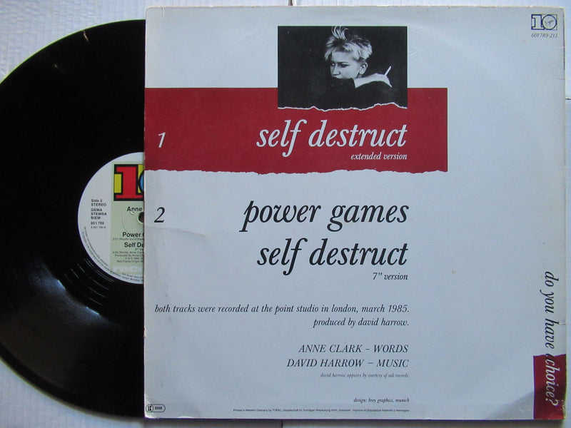 Anne Clark | Self Destruct (Germany VG+)