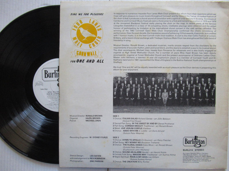 Four Lanes Male Choir – Sing We For Pleasure For One And All (UK VG+)