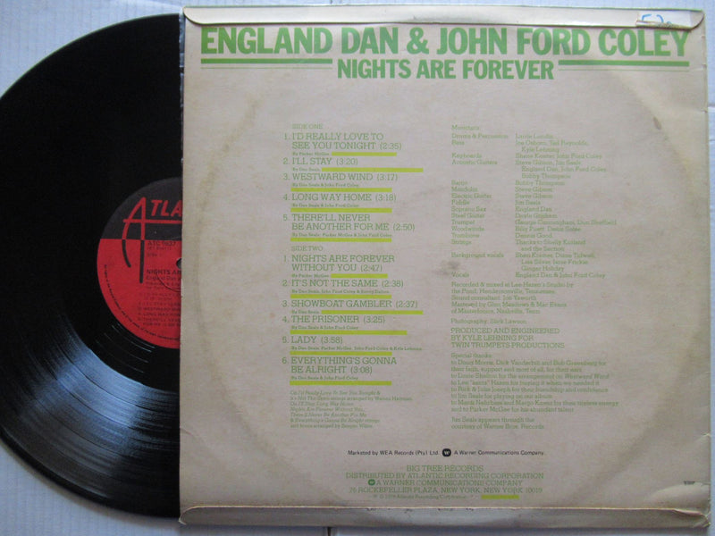 England Dan & John Ford Coley | Nights Are Forever (RSA VG+)