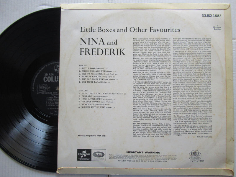 Nina And Frederick | Little Boxes And Other Favourites (RSA VG+)