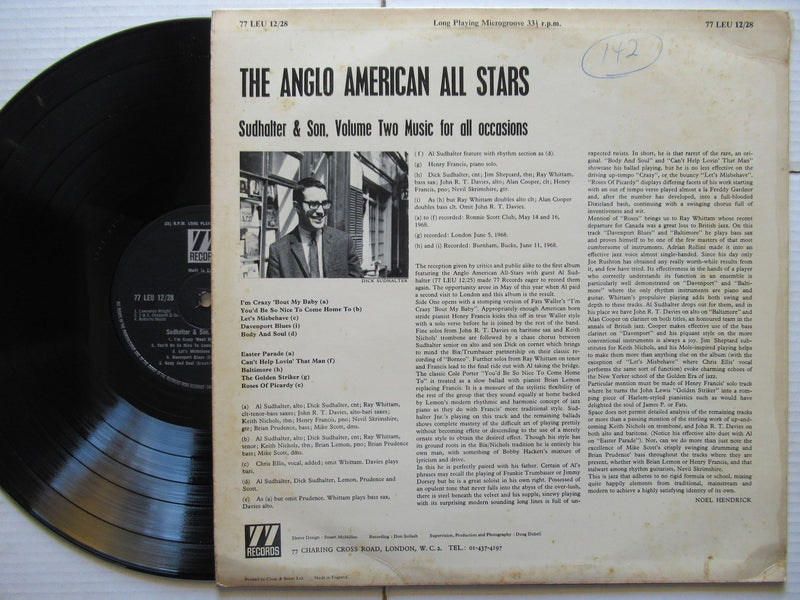 The Anglo American All Stars – Sudhalter & Son, Volume Two Music for all occasions (UK VG+)